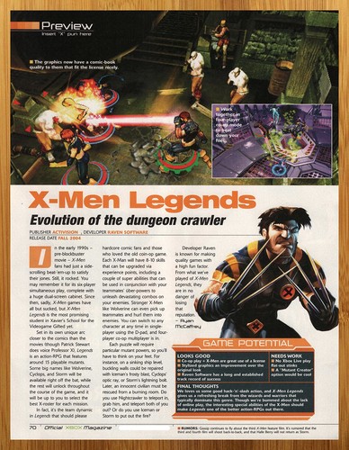 Men legends xbox ps2 2004 - x-men,